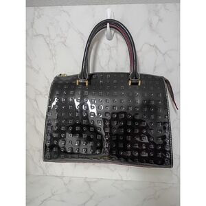 ARCADIA Snakeskin & Black Patent Leather Monogram Satchel - NWOT